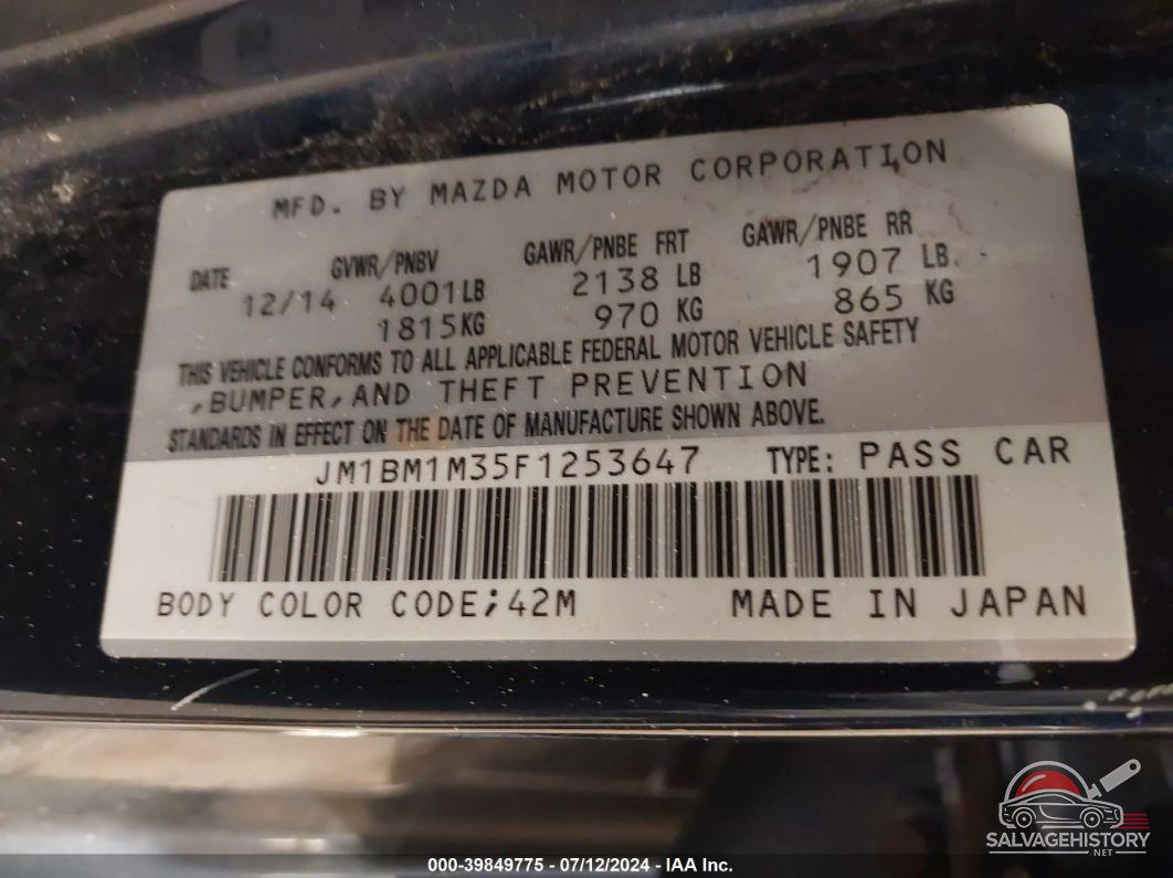 JM1BM1M35F1253647 2015 MAZDA MAZDA3 photo no. 9