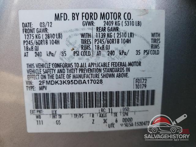 2FMDK3K95DBA17028 2013 FORD EDGE photo no. 14
