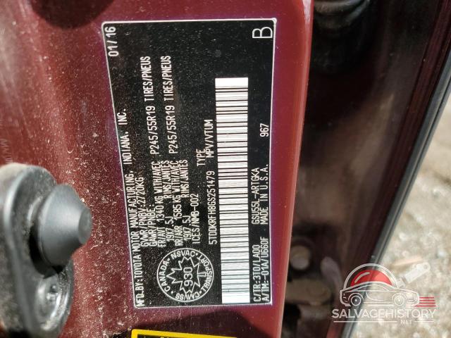 5TDDKRFH8GS251479 2016 TOYOTA HIGHLANDER photo no. 14