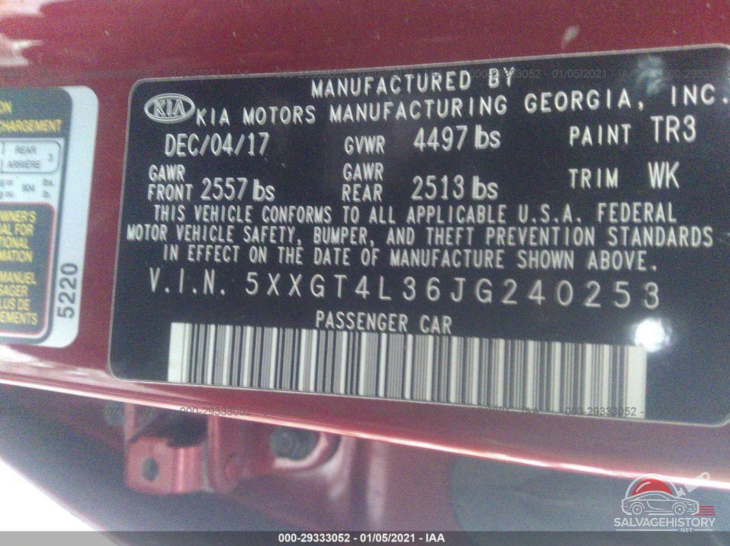 5XXGT4L36JG240253 2018 KIA OPTIMA photo no. 9