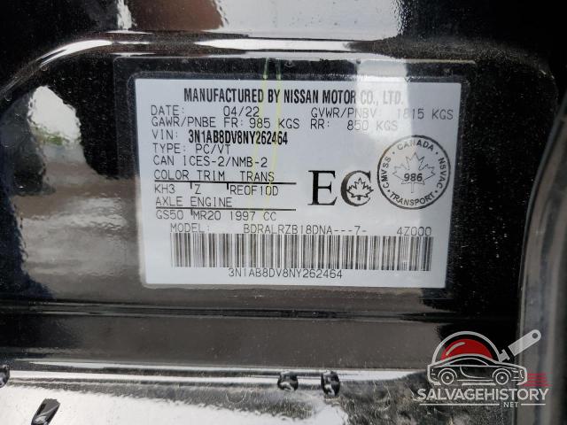 3N1AB8DV8NY262464 2022 NISSAN SENTRA photo no. 12