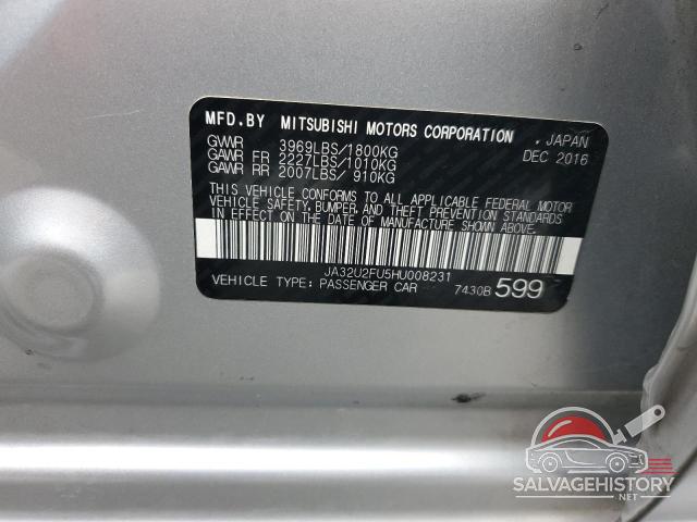 JA32U2FU5HU008231 2017 MITSUBISHI LANCER photo no. 12