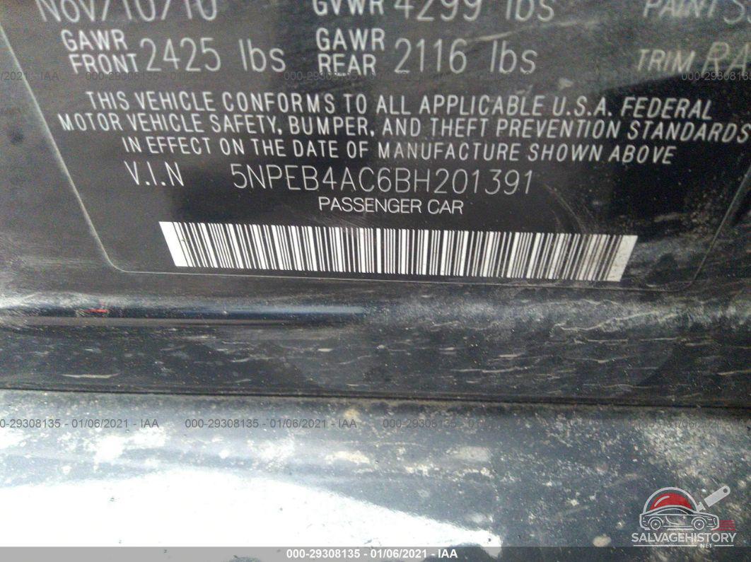 5NPEB4AC6BH201391 2011 HYUNDAI SONATA photo no. 9