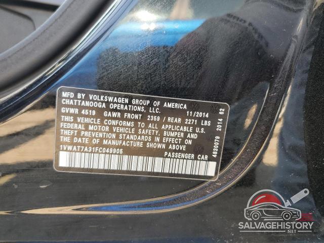 1VWAT7A31FC049905 2015 VOLKSWAGEN PASSAT photo no. 13