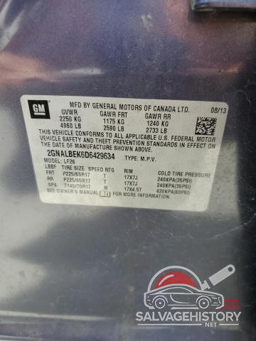 2GNALBEK6D6429634 2013 CHEVROLET EQUINOX photo no. 13