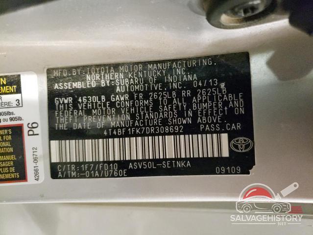 4T4BF1FK7DR308692 2013 TOYOTA CAMRY photo no. 12