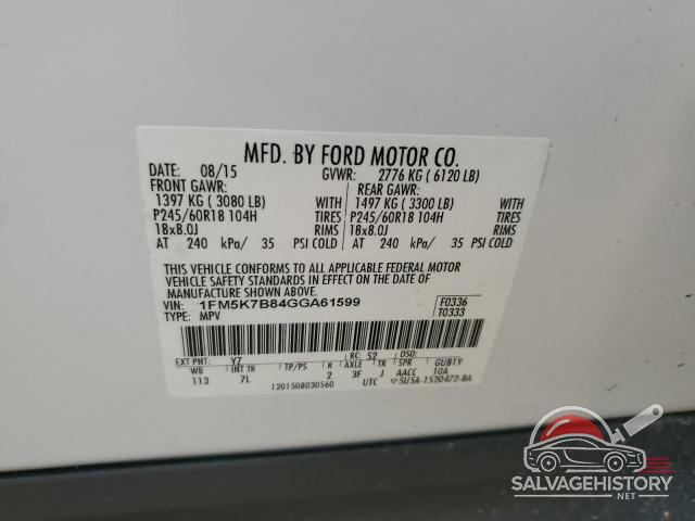 1FM5K7B84GGA61599 2016 FORD EXPLORER photo no. 13