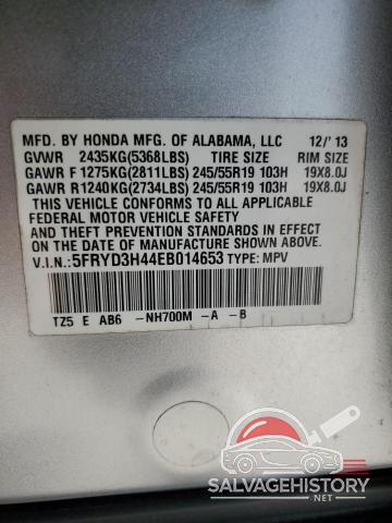 5FRYD3H44EB014653 2014 ACURA MDX photo no. 13