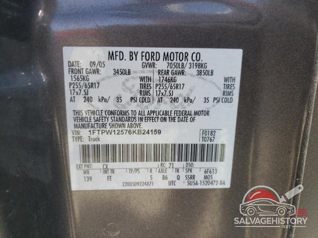 1FTPW12576KB24159 2006 FORD F-150 photo no. 12