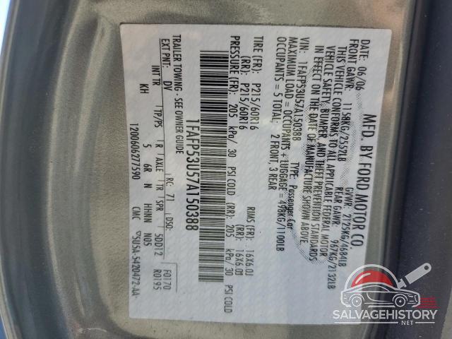 1FAFP53U57A150388 2007 FORD TAURUS photo no. 12