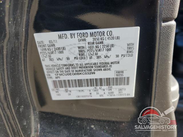 1FMCU0EG0BKC03299 2011 FORD ESCAPE photo no. 13