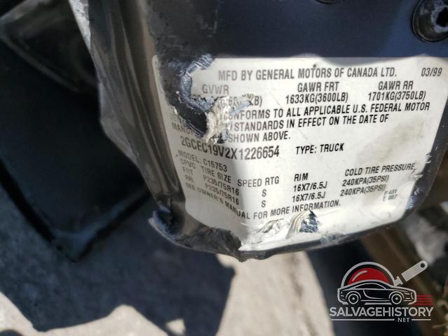 2GCEC19V2X1226654 1999 CHEVROLET ALL Models photo no. 12