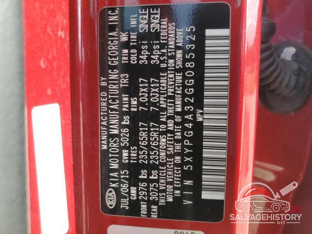 5XYPG4A32GG085325 2016 KIA SORENTO photo no. 13