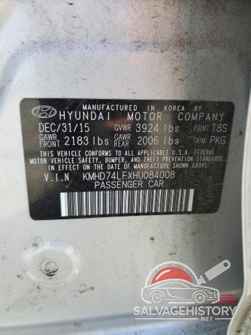 KMHD74LFXHU084008 2017 HYUNDAI ELANTRA photo no. 12