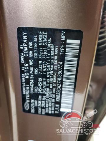 KM8J3CA27HU390754 2017 HYUNDAI TUCSON photo no. 13