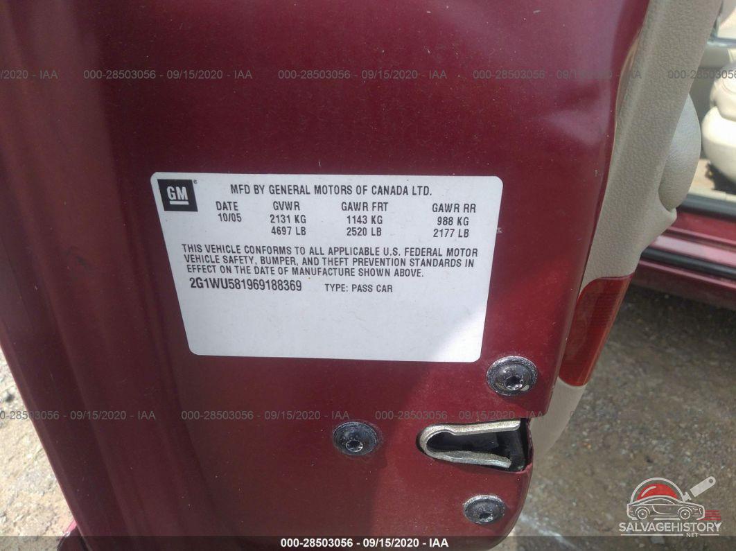 2G1WU581969188369 2006 CHEVROLET IMPALA photo no. 9