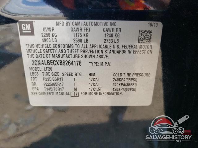2CNALBECXB6264178 2011 CHEVROLET EQUINOX photo no. 13