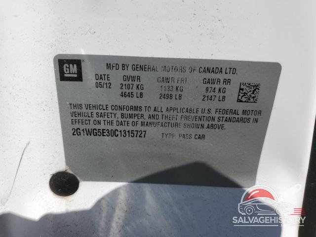 2G1WG5E30C1315727 2012 CHEVROLET IMPALA photo no. 12