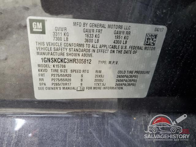 1GNSKCKC3HR305812 2017 CHEVROLET TAHOE photo no. 13