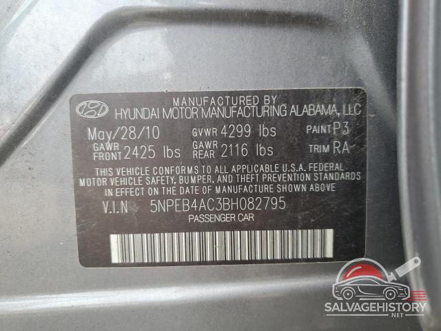 5NPEB4AC3BH082795 2011 HYUNDAI SONATA photo no. 12