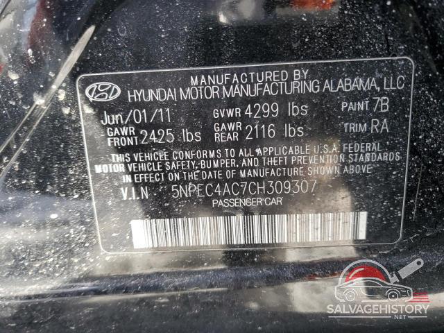 5NPEC4AC7CH309307 2012 HYUNDAI SONATA photo no. 12