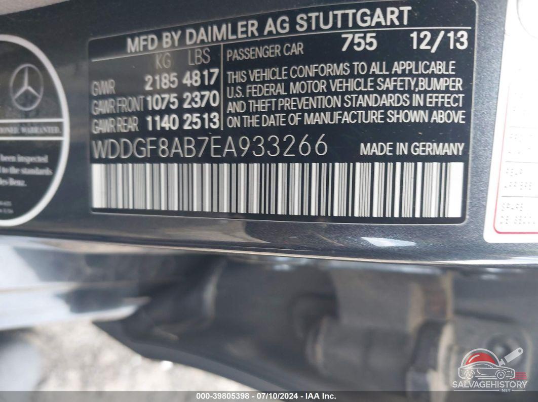 WDDGF8AB7EA933266 2014 MERCEDES-BENZ C 300 photo no. 9