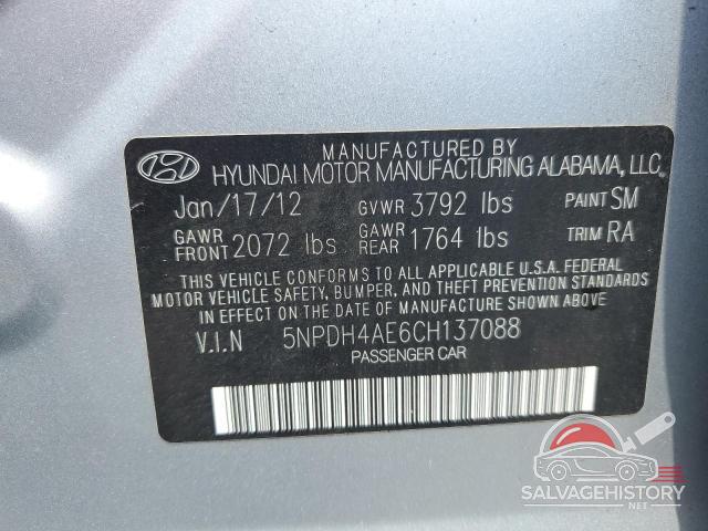 5NPDH4AE6CH137088 2012 HYUNDAI ELANTRA photo no. 13