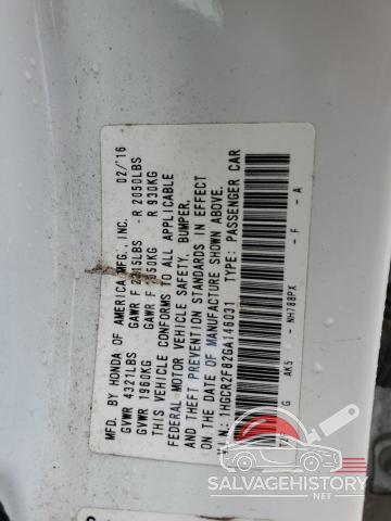 1HGCR2F82GA146031 2016 HONDA ACCORD photo no. 12
