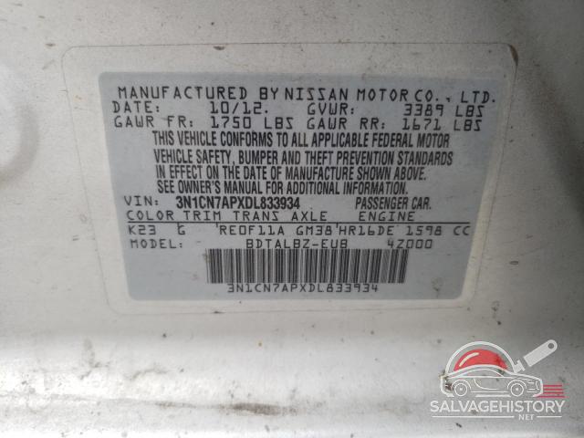 3N1CN7APXDL833934 2013 NISSAN VERSA photo no. 12