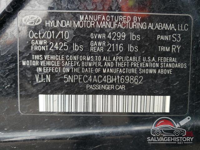 5NPEC4AC4BH169862 2011 HYUNDAI SONATA photo no. 13