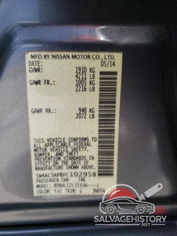 1N4AL3AP8FC102958 2015 NISSAN ALTIMA photo no. 12