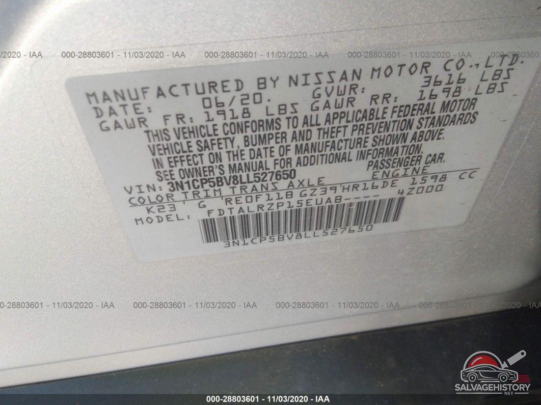 3N1CP5BV8LL527650 2020 NISSAN KICKS photo no. 9
