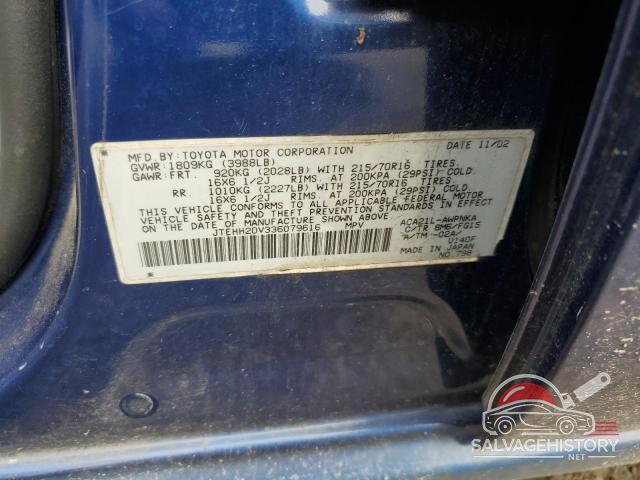 JTEHH20V336079616 2003 TOYOTA RAV4 photo no. 13