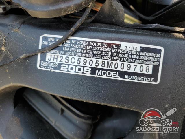 JH2SC59058M009708 2008 HONDA CBR CYCLE photo no. 9