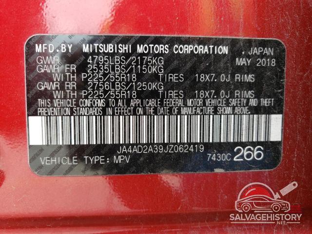 JA4AD2A39JZ062419 2018 MITSUBISHI OUTLANDER photo no. 14