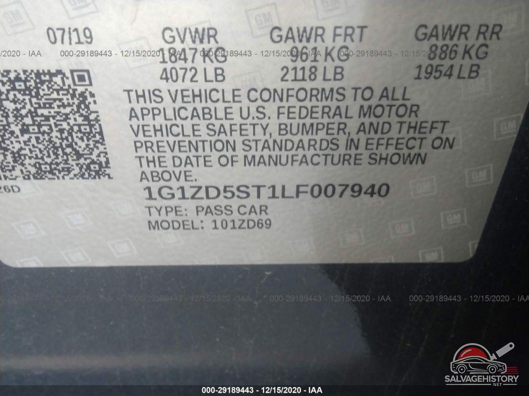 1G1ZD5ST1LF007940 2020 CHEVROLET MALIBU photo no. 9