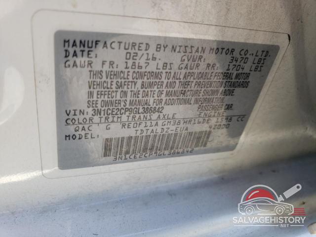 3N1CE2CP9GL386842 2016 NISSAN VERSA photo no. 12