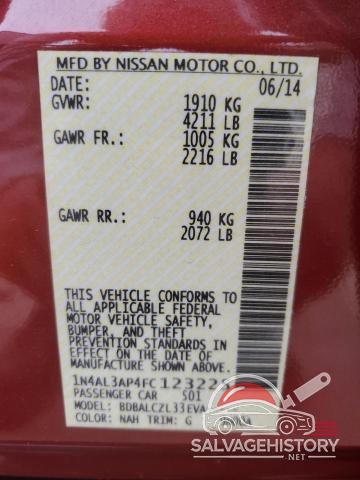 1N4AL3AP4FC123225 2015 NISSAN ALTIMA photo no. 12
