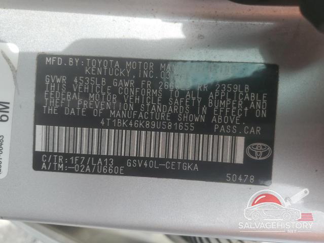 4T1BK46K89U581655 2009 TOYOTA CAMRY photo no. 13