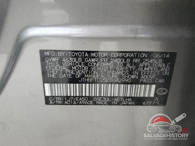 JTHBF1D25E5042990 2014 LEXUS IS photo no. 12