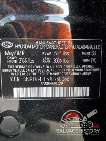 5NPD84LF3JH230086 2018 HYUNDAI ELANTRA photo no. 13