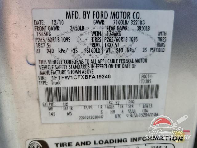 1FTFW1CFXBFA19248 2011 FORD F-150 photo no. 12