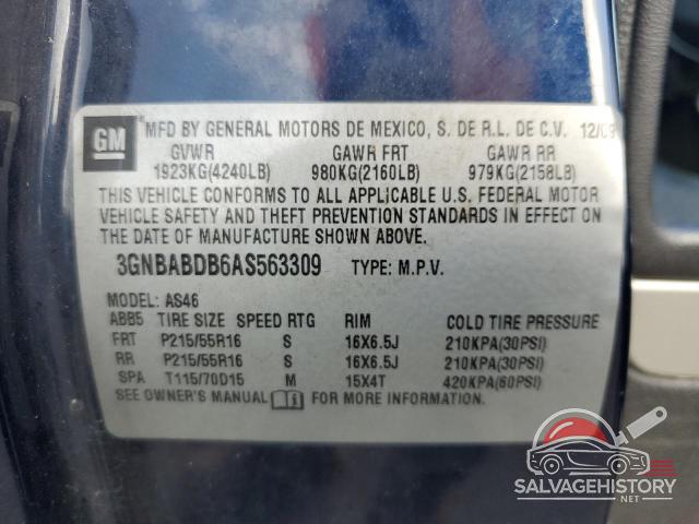 3GNBABDB6AS563309 2010 CHEVROLET HHR photo no. 12
