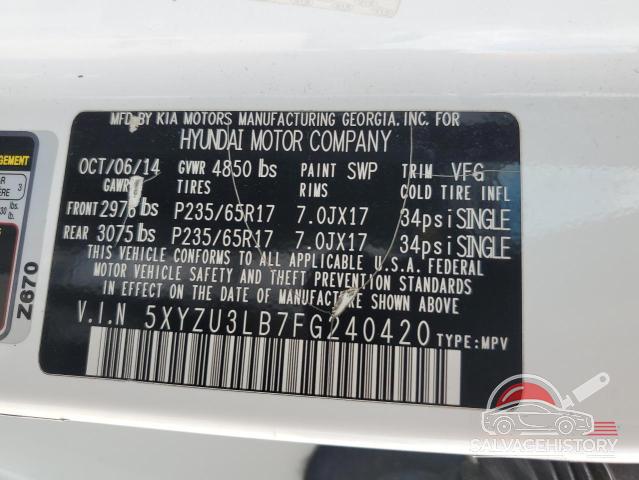 5XYZU3LB7FG240420 2015 HYUNDAI SANTA FE photo no. 14
