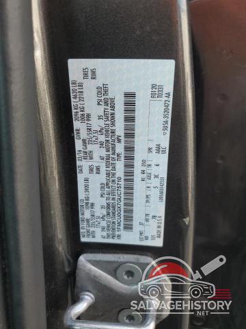 1FMCU0GX7GUC75710 2016 FORD ESCAPE photo no. 12