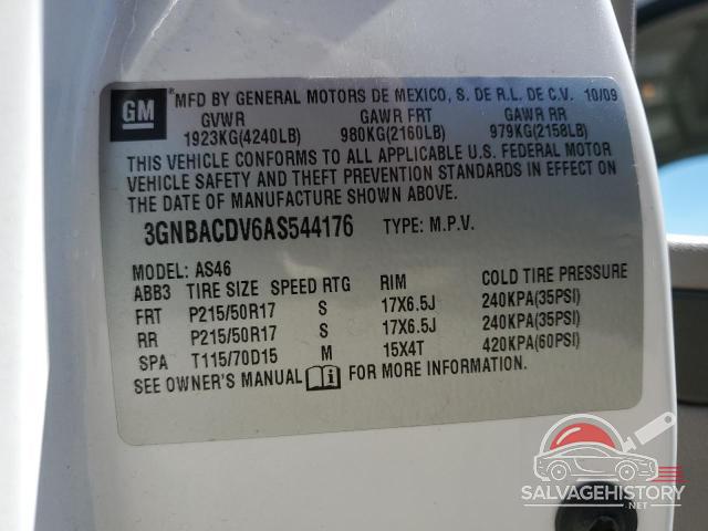 3GNBACDV6AS544176 2010 CHEVROLET HHR photo no. 13