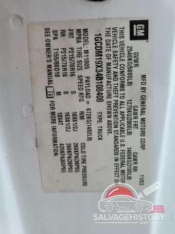 1GCDM19X34B108408 2004 CHEVROLET All Models photo no. 14