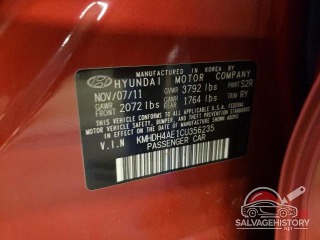 KMHDH4AE1CU356235 2012 HYUNDAI ELANTRA photo no. 12
