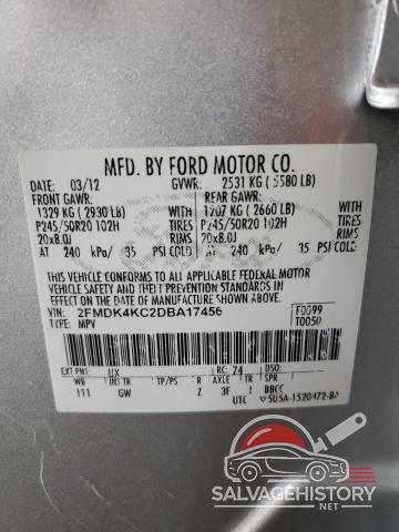 2FMDK4KC2DBA17456 2013 FORD EDGE photo no. 13