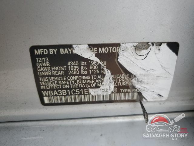 WBA3B1C51EP678918 2014 BMW 3 SERIES photo no. 12